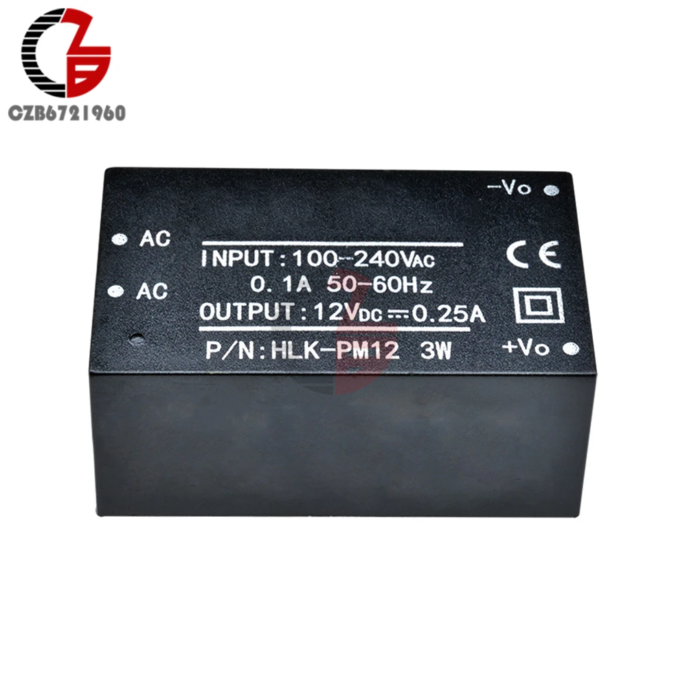 HLK PM12 AC DC понижающий силовой трансформатор переменного тока 100 240 В в постоянный