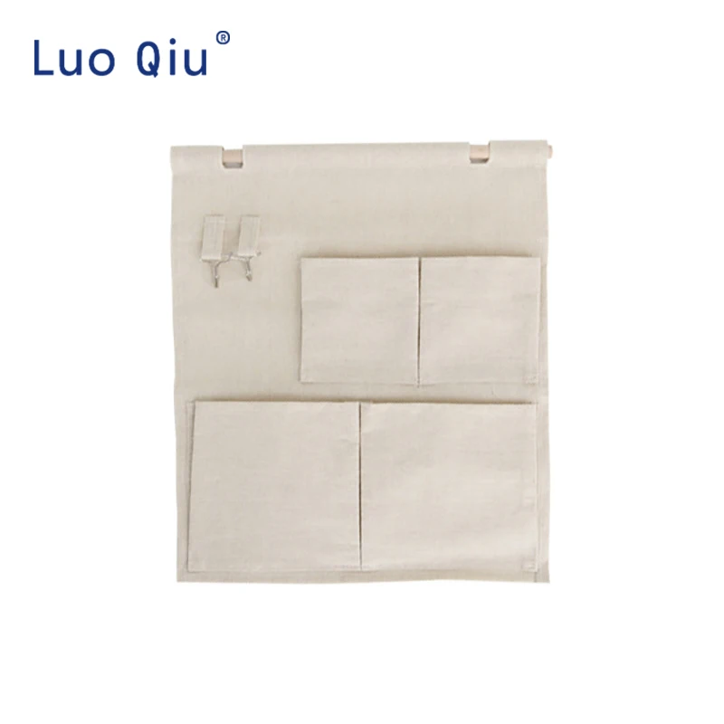 

Cotton and hemp primary color holding bag hanging wall type multi-purpose collection bag hanging wall bag