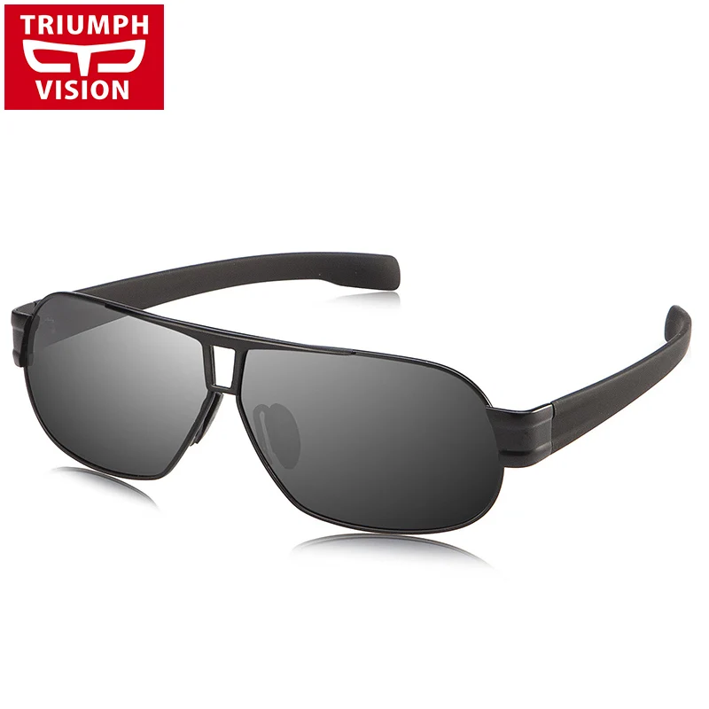 Солнцезащитные очки TRIUMPH VISION Мужские квадратные поляризационные в металлической