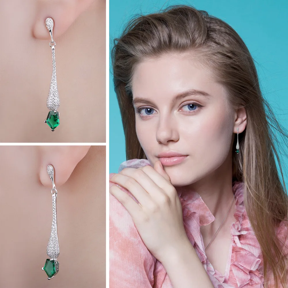 JewelryPalace 2.2ct фантазии вырезать Nano России имитации Изумрудный линейный Длинные