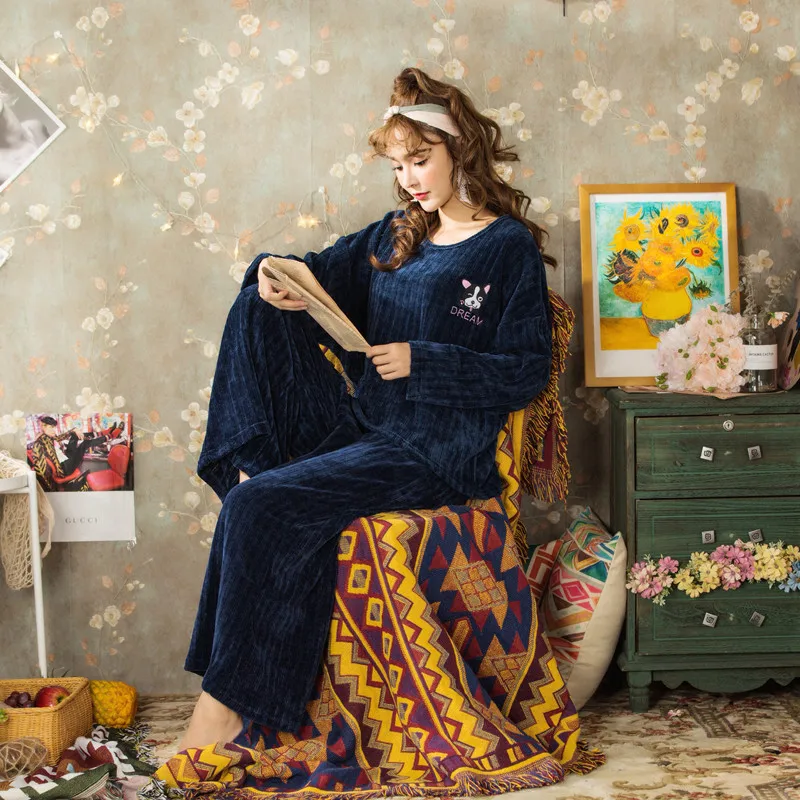 BZEL Cute Cartoon Dog Pajama Sets Women Long Sleeve Sleepwear Round Neck Pijama Femme Two Piece Set Pyjamas Sleep Lounge | Женская