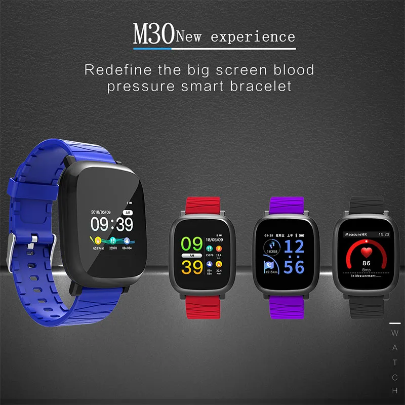 Wearpai M30 Цвет Экран умные часы Для мужчин крови Давление Фитнес трекер сообщение