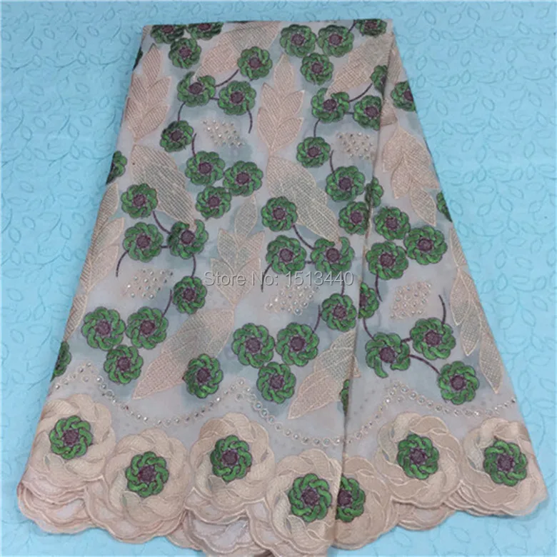 (5yards/lot) NCF1342 New arrival African cotton material lace fabric with rhinestones for wedding pretty Swiss voile | Дом и сад