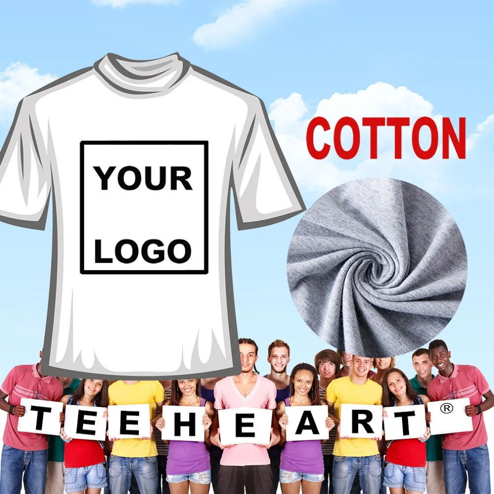 TEEHEART настроены с собственным логотипом красочные черный топ футболка из 100%