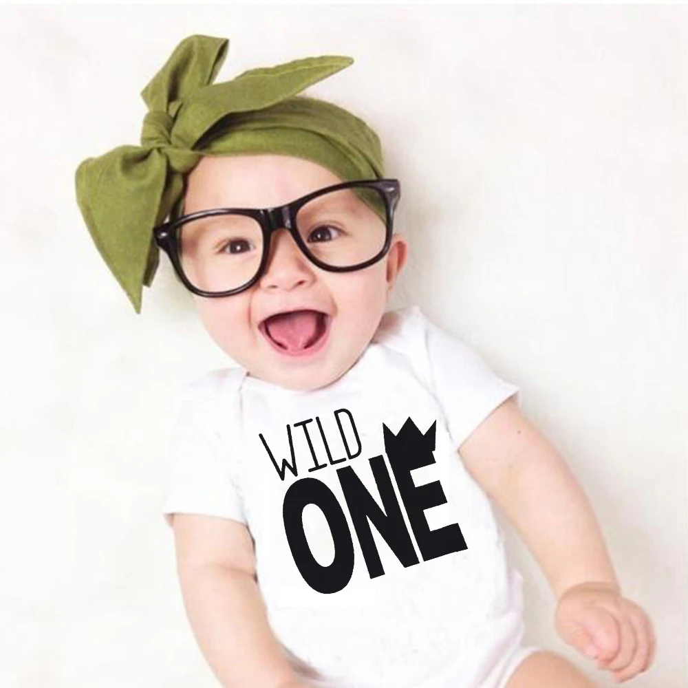 

Newborn Baby Boys Girls Romper Cute Baby Clothes Toddler Romper Wild One Letter Print Jumpsuit Outfits Clolthing 0-24M