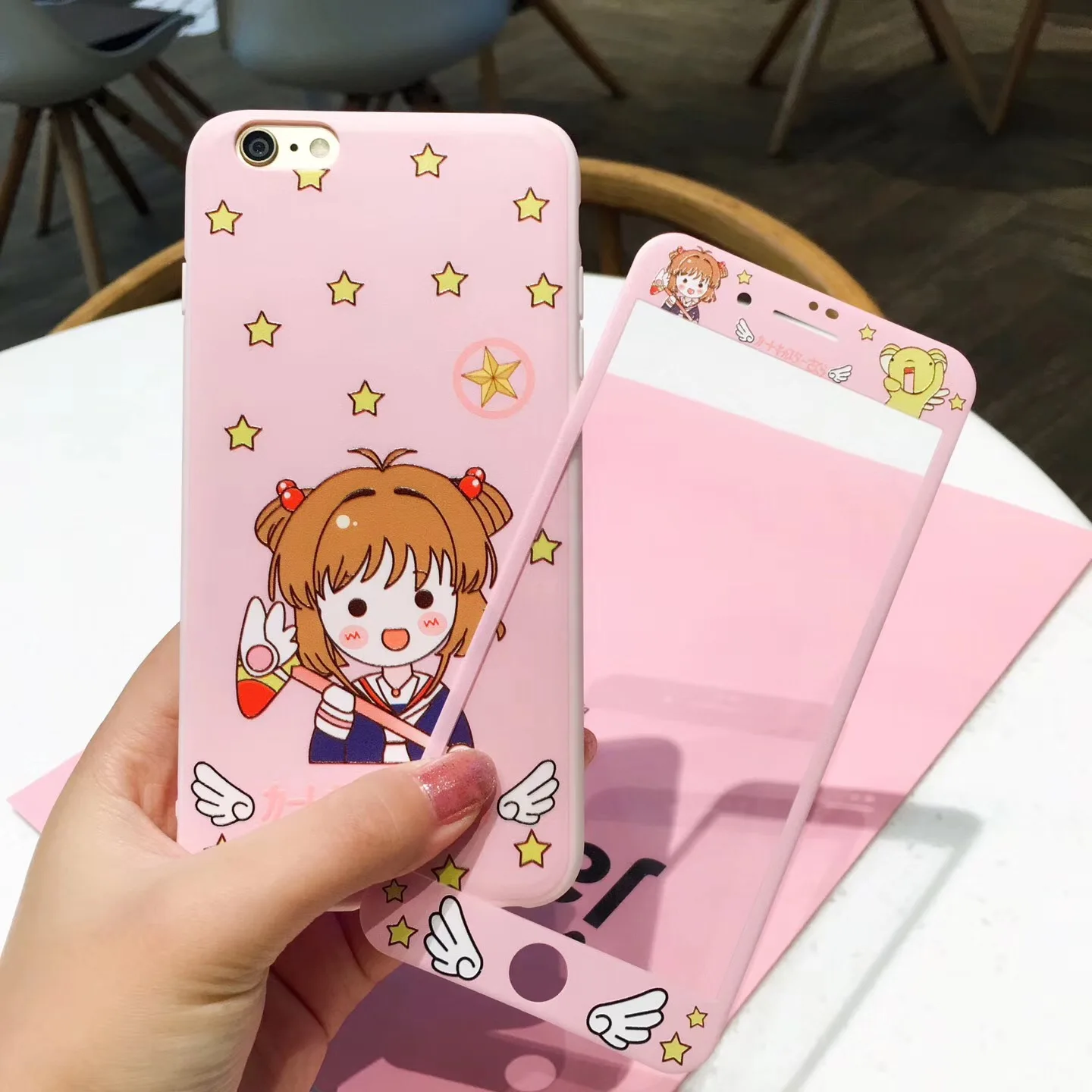 Cartoon Pattern For iPhone 6 6S 7 8 Plus X XS Max XR Screen Protector Tempered Glass Film+TPU Phone Cases | Мобильные телефоны и