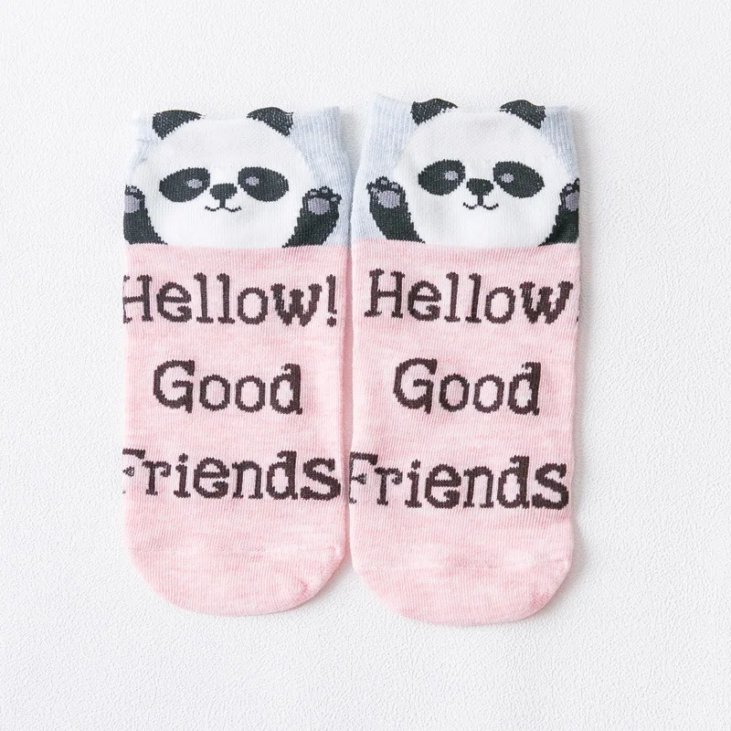 Японские носки Kawaii, 5 пара/лот, женские носки Harajuku с милыми буквами, медведь, кошка, носки с животными, зимние короткие, высокое качество, 20