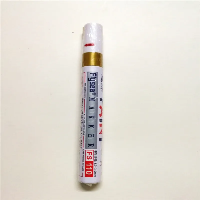 Gold 1pcs 1 шт./лот Универсальный Автомобильный Мотоцикл Авто Водонепроницаемый колеса шины протектора резиновый металлический маркер с перманентной краской ручка - Цвет: Gold 1pcs