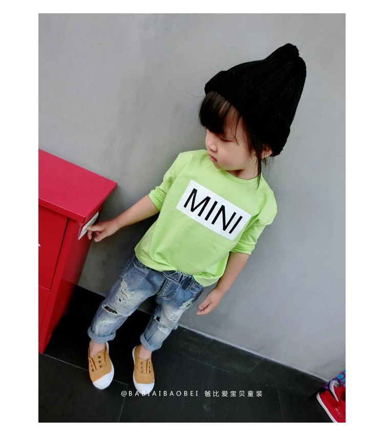 2017 новые весенне осенние рваные джинсы для маленьких мальчиков и девочек