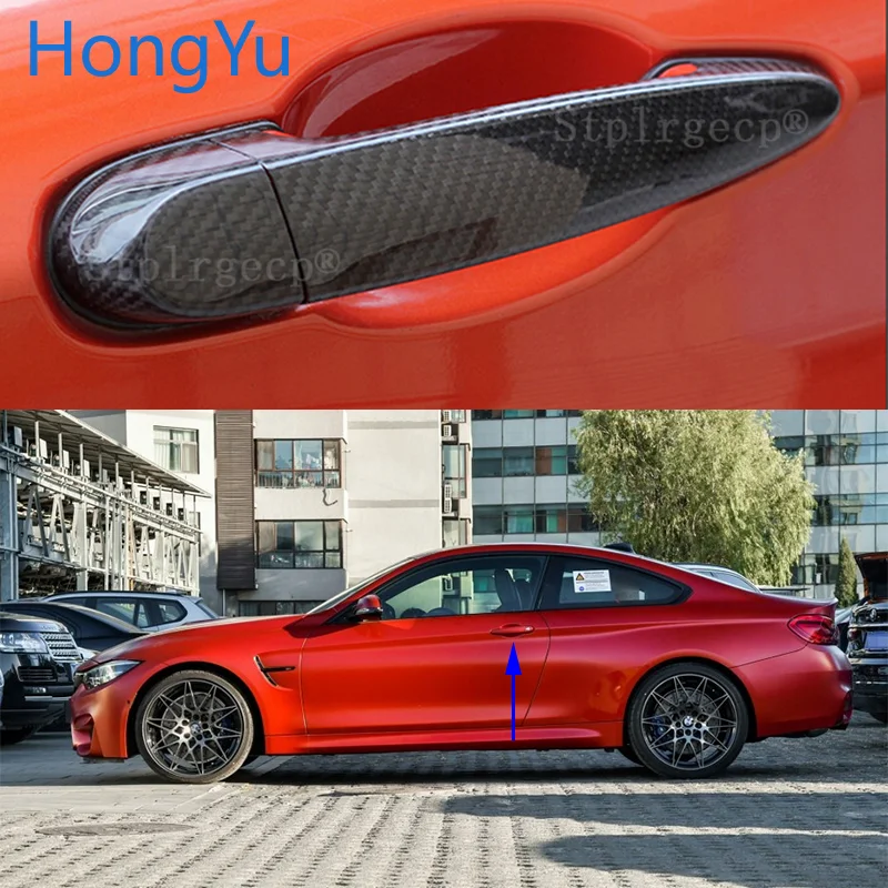 Для BMW углеродное волокно Авто ручка дверной ручки наружная отделка Чехлы для M4 F82