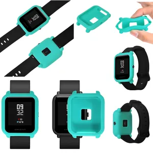 Часы в силиконовом корпусе защитный чехол для Xiaomi Huami Amazfit Bip BIT PACE Lite Youth Красочный мягкий сменный защитный чехол с полной защитой