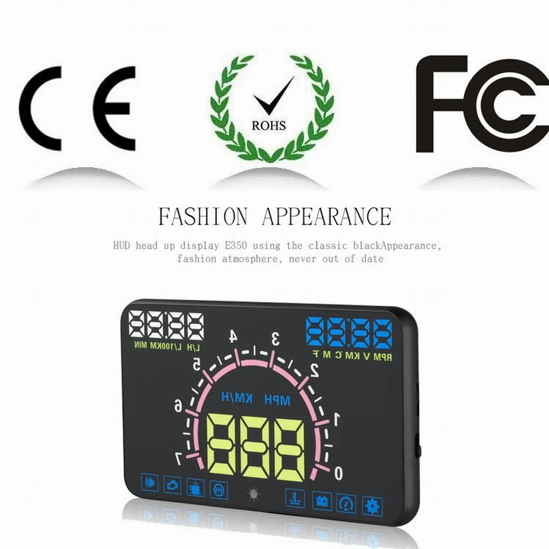 HUD E350 Auto diagnostic scanner car Head Up Display Car Detector Speed Projector on Windshield with OBD2 | Автомобили и