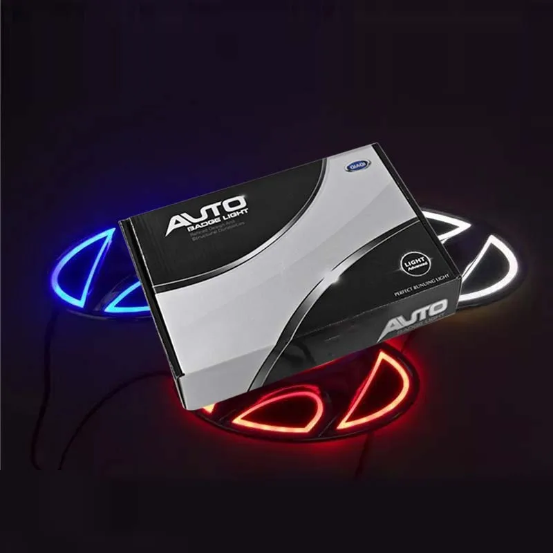 Shenlao Car Styling led Badge Logo Light for Hyundai solaris tucson santa fe getz elantra i40 i10 ix35 accessories Emblem lamp | Автомобили