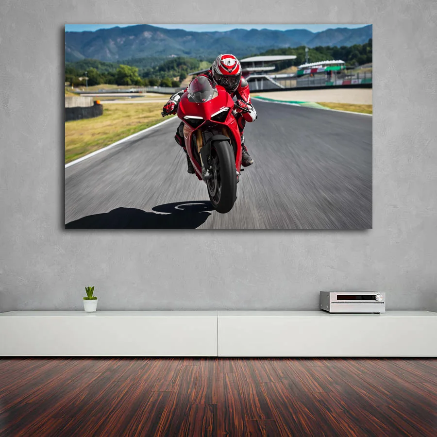 Мотоцикл Ducati Спорт велосипед изображение настенный художественный постер