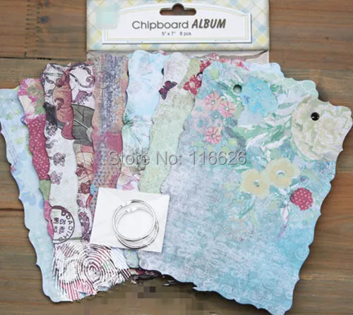 Альбом из ДСП 8 листов двусторонний с принтом и колечками творческий фотоальбом