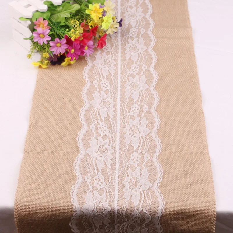 WLIARLEO скатерть Настольная дорожка из мешковины/кружевные бегуны для стола дома