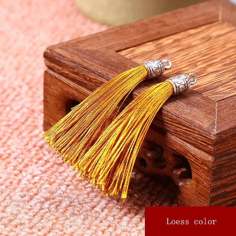 Loess color 10 шт. мини металлический колпачок кисточка ювелирные изделия занавески одежды декоративные аксессуары DIY Ключ сотовый телефон сумка бахрома отделка кисточки кулон - Цвет: Loess color