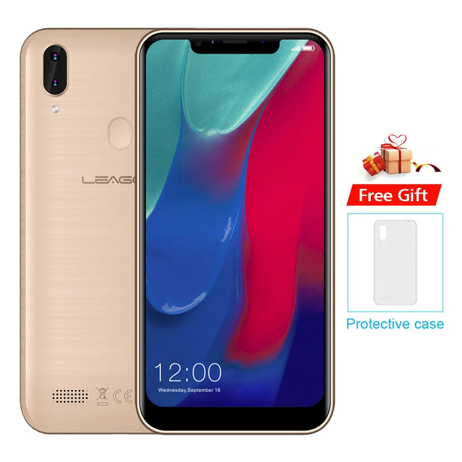 Gold LEAGOO M11 Android 8,1 6,1" 4000 мАч 2 Гб ОЗУ 16 Гб ПЗУ MT6739 четырехъядерный отпечаток пальца лица ID Быстрая зарядка 4G OTG Мобильный телефон - Цвет: Gold