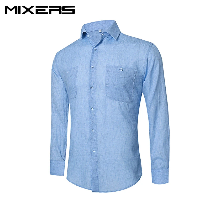 New Arrival 2018 Cotton Linen Shirt Men Long Sleeve Brand Breathable Casual Shirts Luxury Collar Camisa Masculina | Мужская одежда