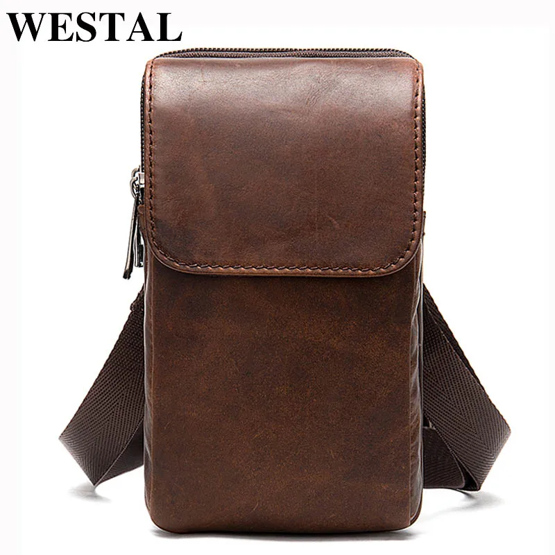 WESTAL небольшая сумочка для телефона мужчин мужские сумки на плечо ремень Мужская