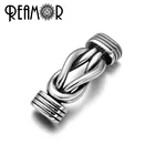 REAMOR 5 шт., коннекторы из нержавеющей стали 316l Infinity knot для кожаных мужских браслетов 12*6 мм, металлические бусины для самостоятельного изготовления ювелирных украшений