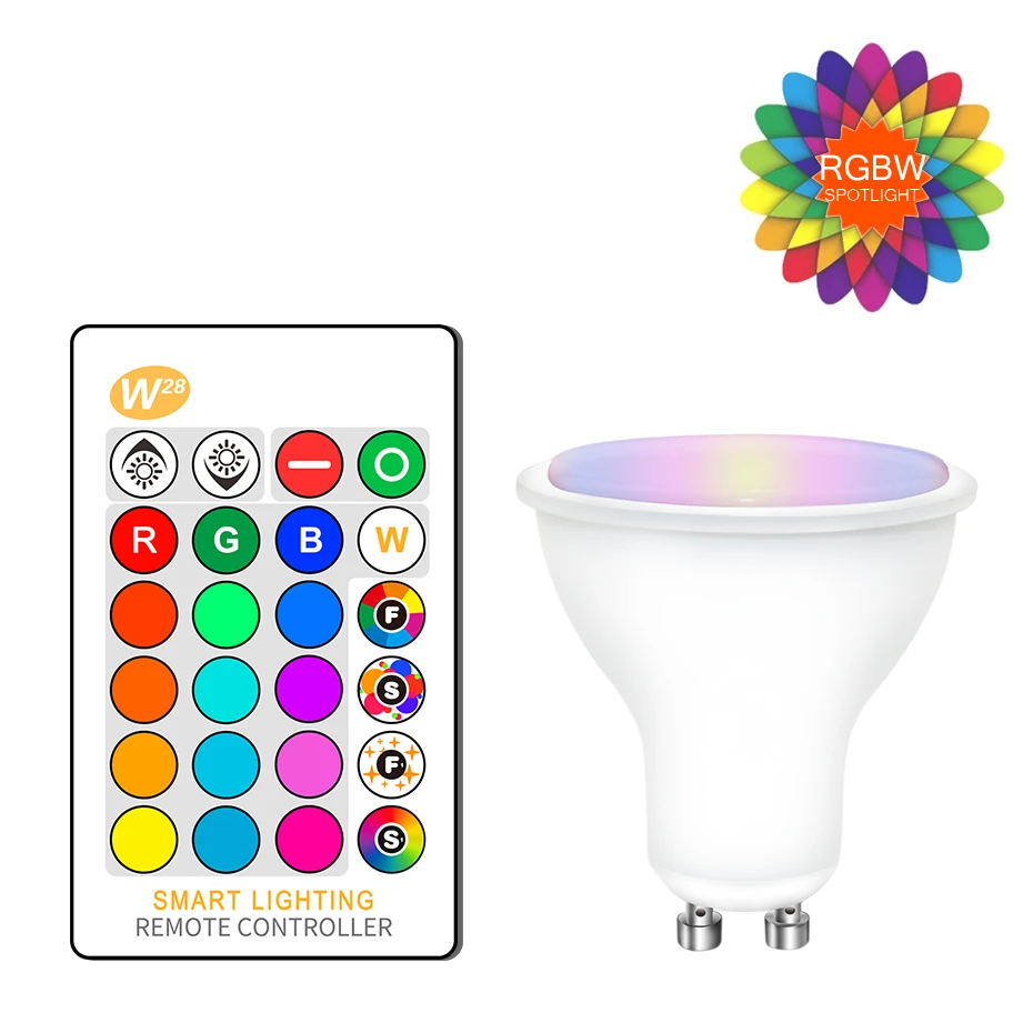 GU10 RGB светодиодный лампы AC85 265V 8 Вт RGBW/RGBWW Светодиодный точечный светильник с