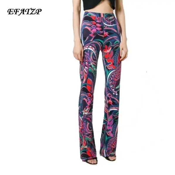 Европейские Новые идеальные эластичные облегающие брюки с принтом slik Джерси