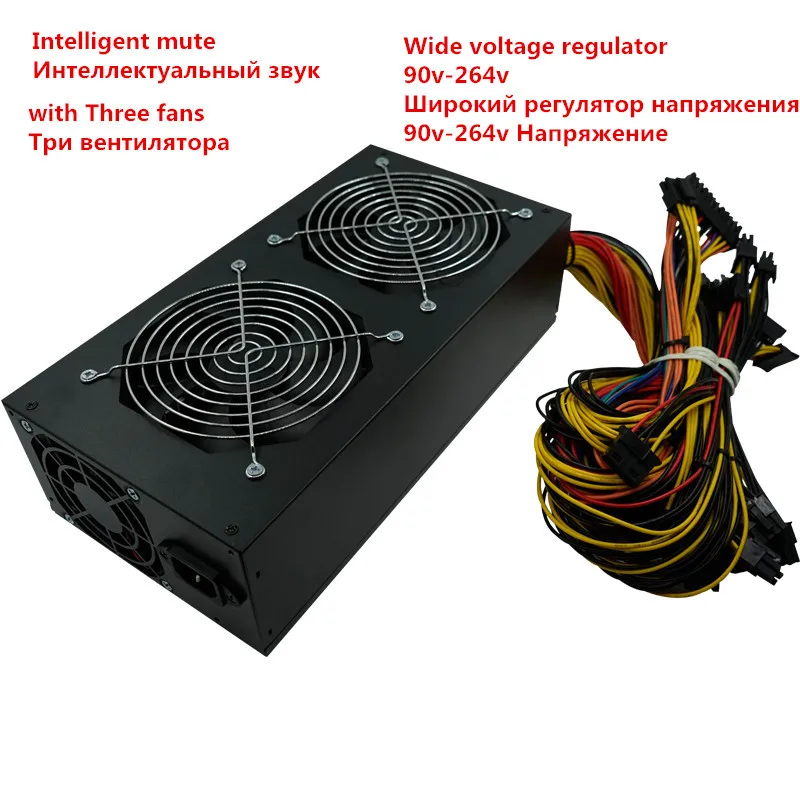 Блок питания ATX для майнинга 1800 Вт asic Биткоин Майнер блок ПК ethereum pico psu rig 110 В