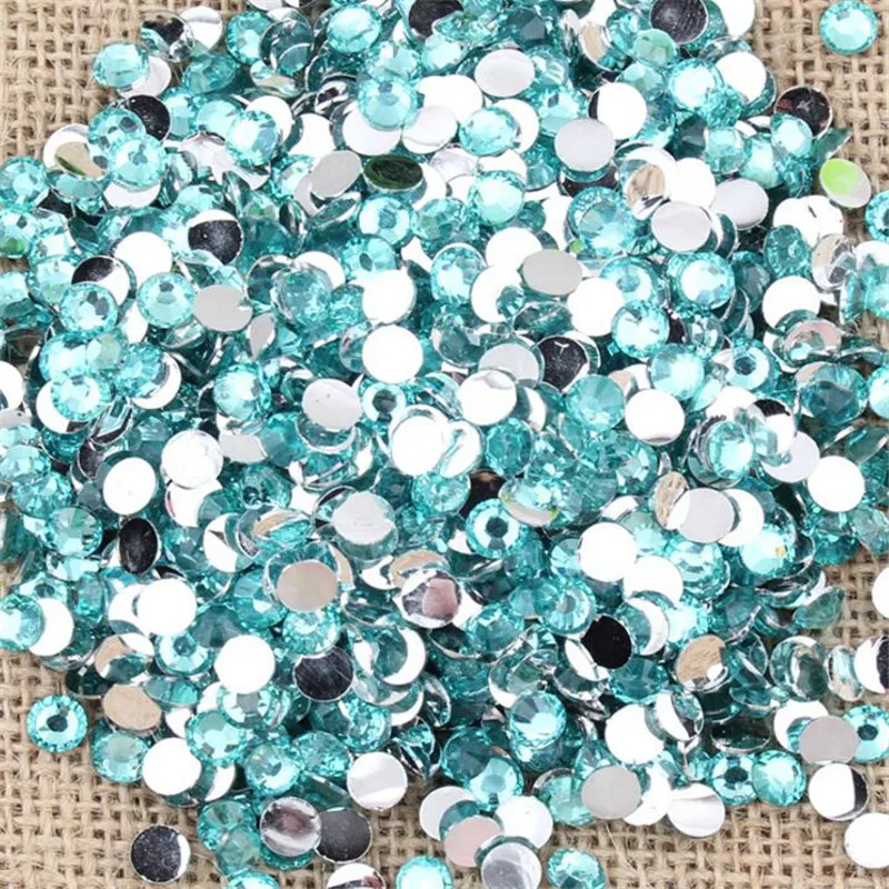 2 мм 3 4 5 6 DIY Bling Аква синий цвет стразы ручной работы Flatback Смола камень украшения