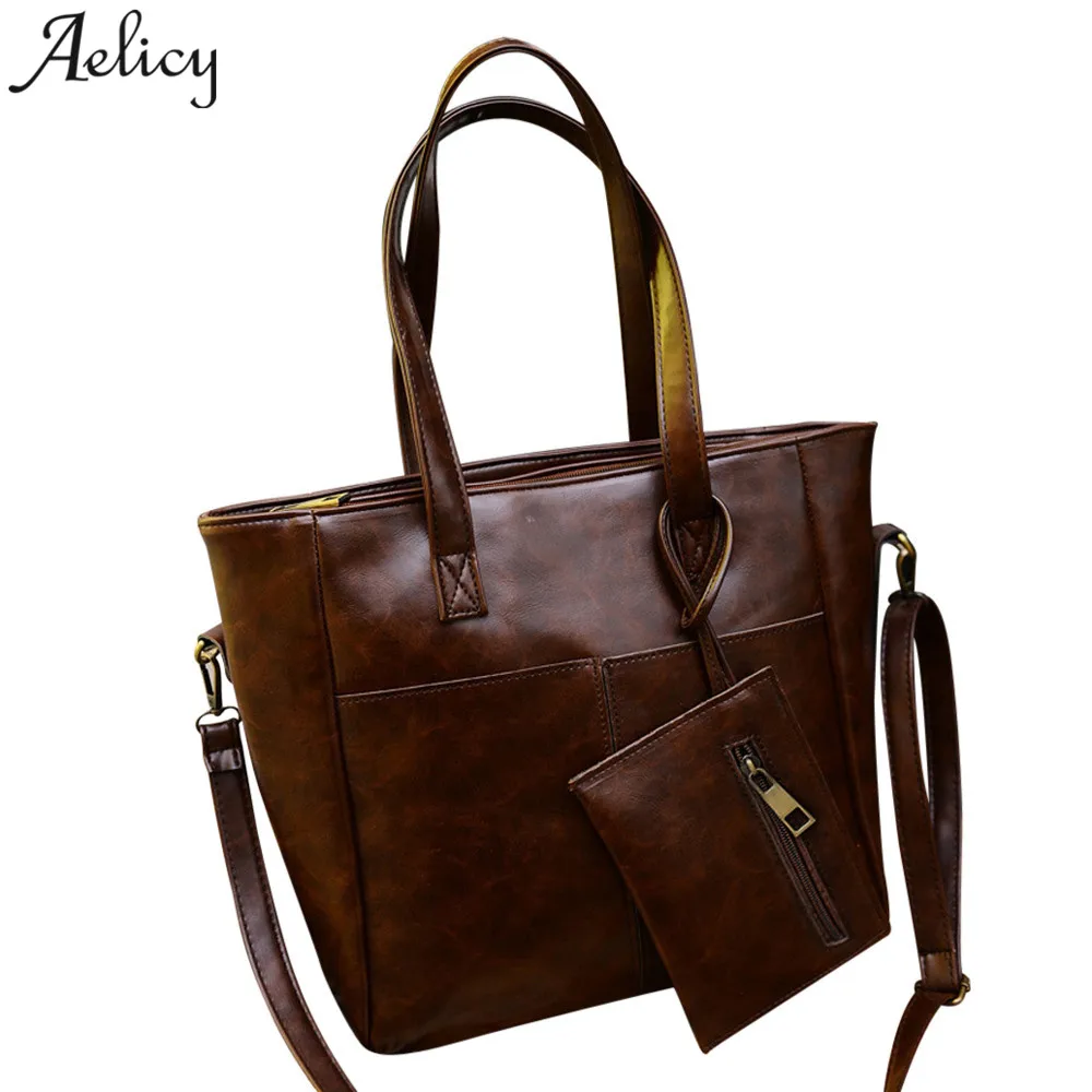 Aelicy женская сумка через плечо модная кожаная + клатч кошелек bolsa feminina Прямая