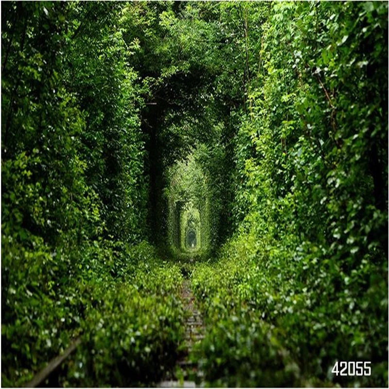beibehang photo wallpaper High quality Fresh green train tracks literary pastoral living dining / large mural | Обустройство дома