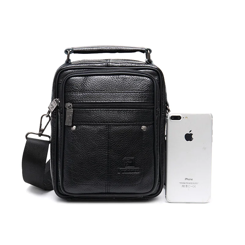 Men Genuine Leather Small Shoulder Bag Classic Top Handle Handbag Practical Messenger Cross Body Satchel Daily Use Casual Bags |