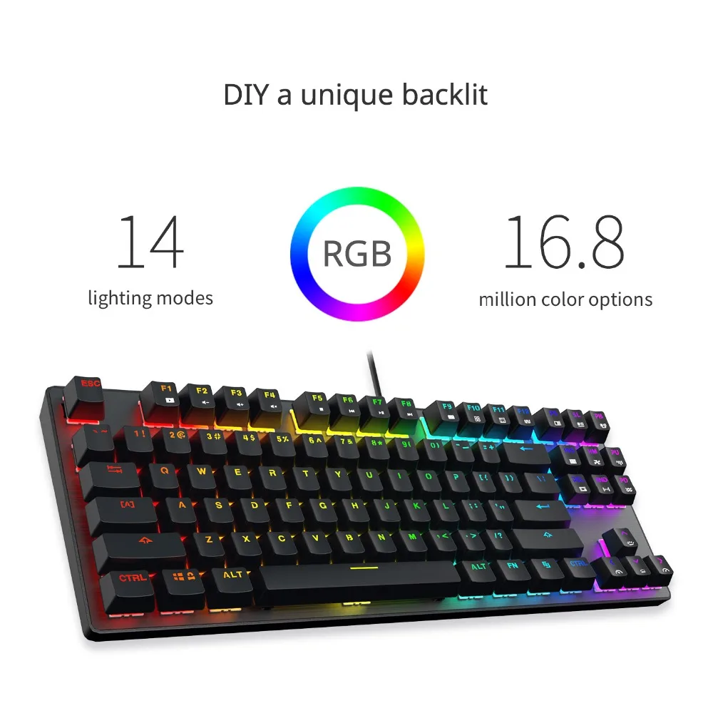DREVO Tyrfing V2 87Key RGB подсветка игровая механическая клавиатура Программирование