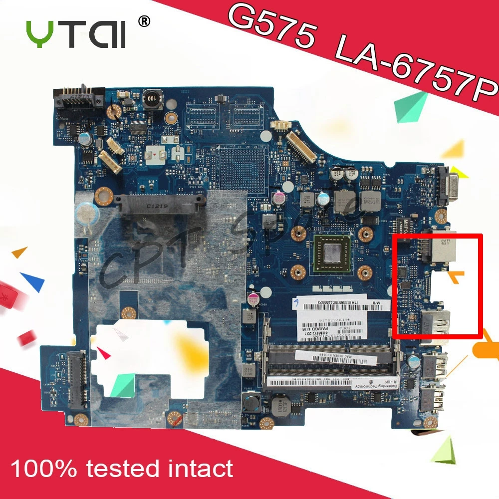 LA-6757P для lenovo G575 материнская плата PAWGD LA-6757P Rev: 1,0 бортовой процессор 2 слота DDR3, тест и Протестировано в целости и сохранности