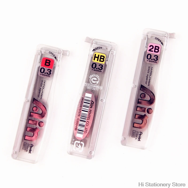 3 Pieces Pentel superior hi-polymer anti-cracking Leads for Mechinal pen C253 255 257 C259 0.3 0.5 0.7 0.9 | Канцтовары для офиса