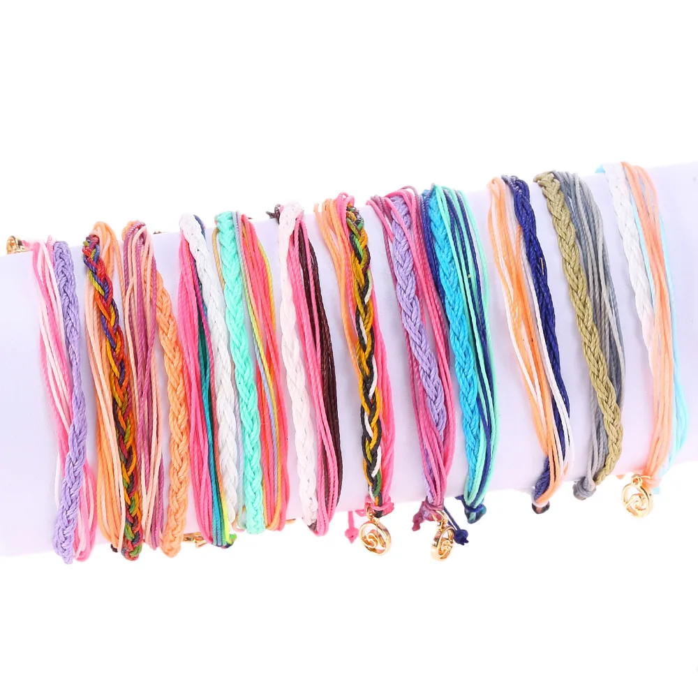 Handmade Wax String Water Proofing Bracelet Women Friendship Adjustable Size Homme Waterproof Beach Surf | Украшения и аксессуары
