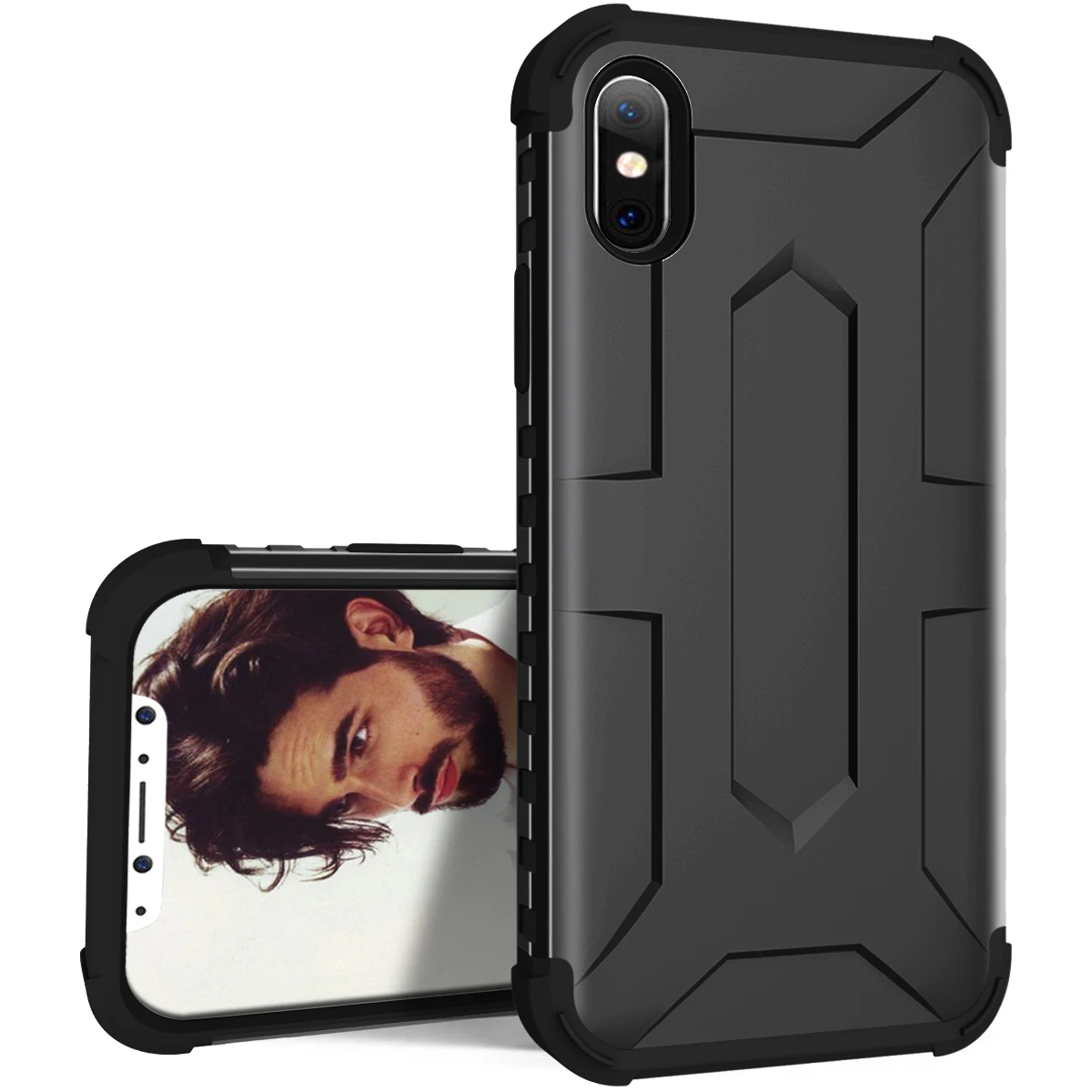 Для iPhone X XS 7 8 Plus противоударные чехлы для телефонов Мягкий силикон + жесткий
