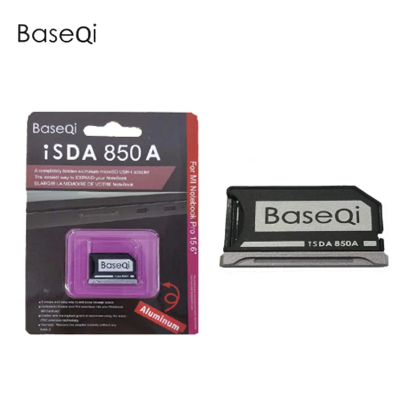 BaseQi алюминиевый Stealth Drive Micro SD/TF карта адаптер SD кард ридер для ASUS ZenBook Flip UX360CA и