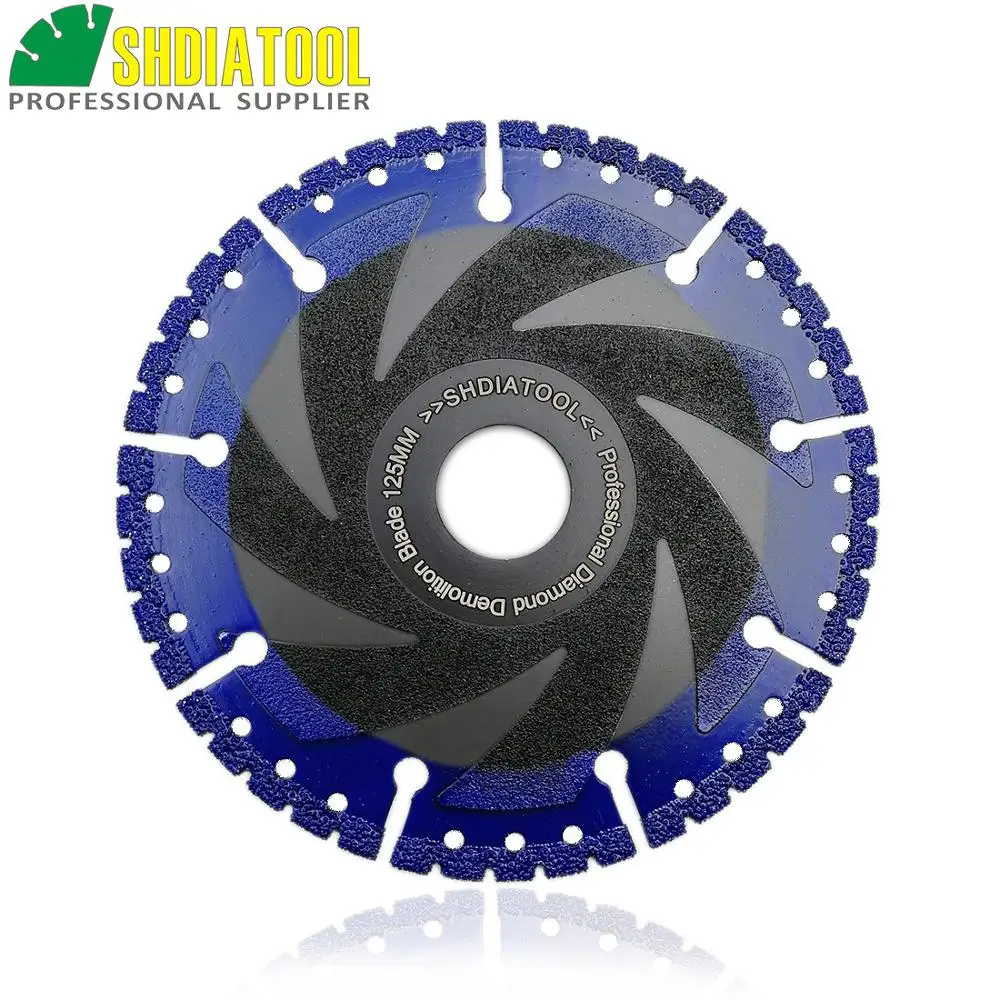 

SHDIATOOL 5"/125mm Vacuum Brazed Diamond Blade Cutting Disc Multi Purpose Rescue Diamond wheel Demolition sawblade disc