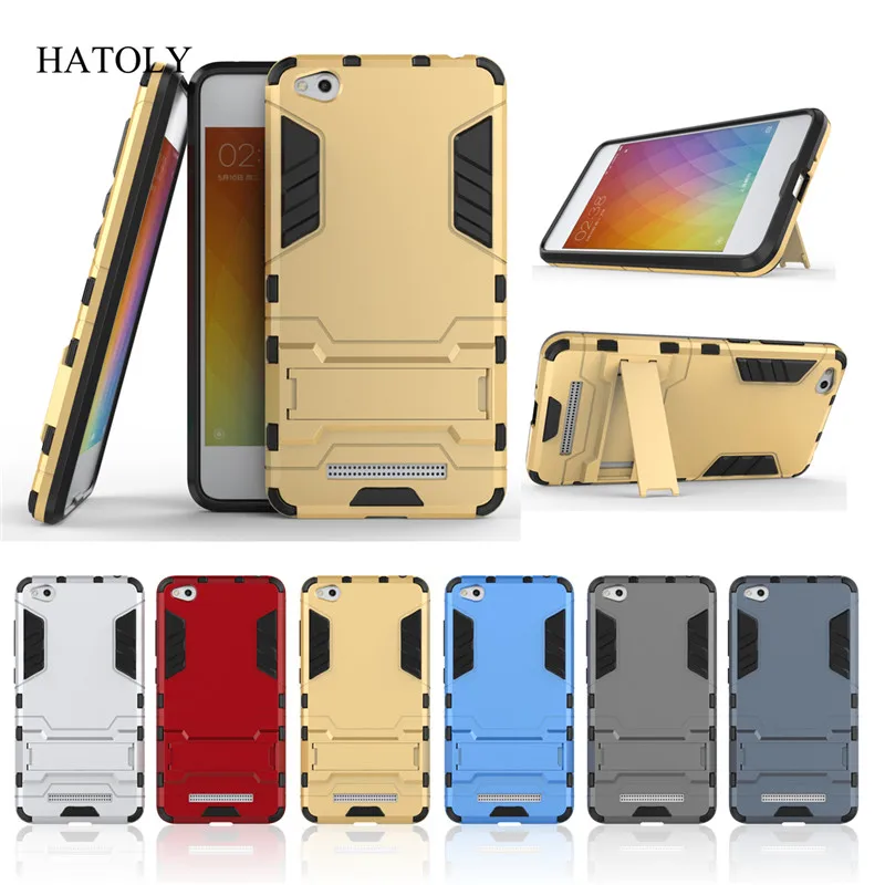 HATOLY For Armor Case Xiaomi Redmi 4A 4a Robot Silicone Rubber Hard Back Phone Cover Fundas 5&quot( | Мобильные телефоны и