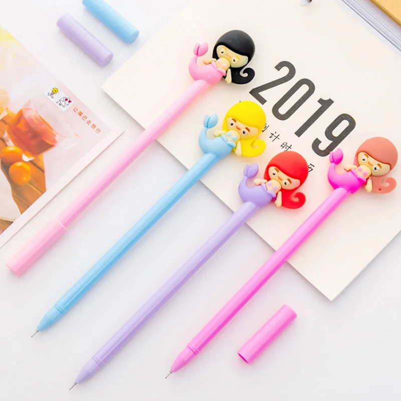 

4pcs/lot Creative Mermaid gel pen cartoon neutral pen stationery canetas material escolar office school supplies papelaria