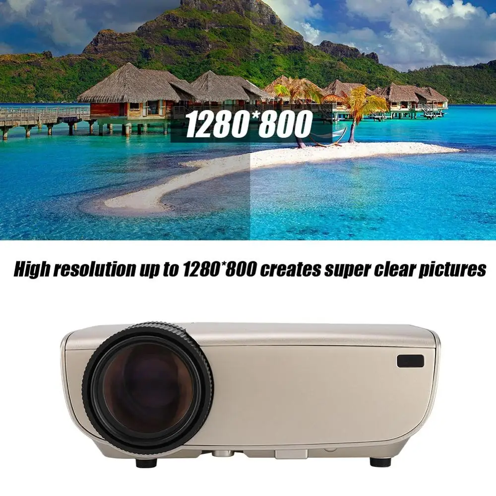 W50 Мини проектор для домашнего офиса 1280*800 HD экран компьютерные телевизионные