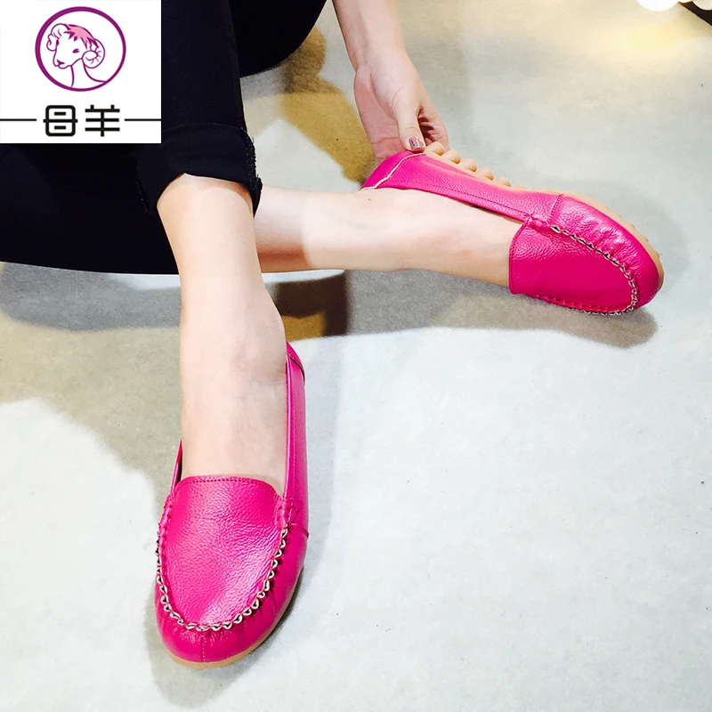 MUYANG Plus Size(35-42) 2018 Shoes Woman Genuine Leather Women 5 Colors Loafers Women's Flat Fashion Flats | Обувь