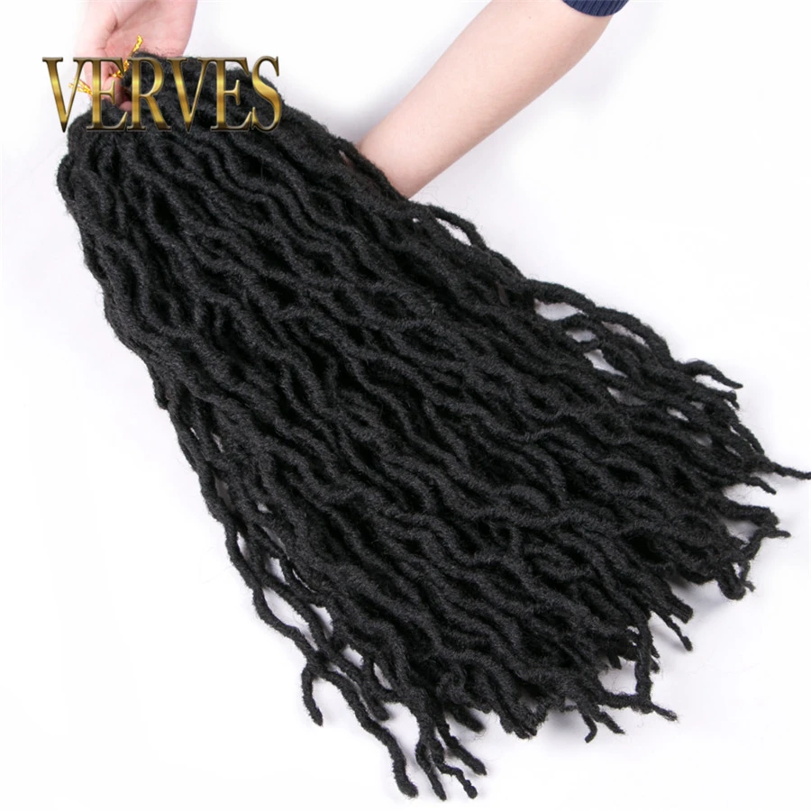 VERVES Faux Locs Curly вязаные косички 20 дюймов 24 корней/упаковка, Locs twist Ombre синтетические косички для наращивания волос черный, коричневый