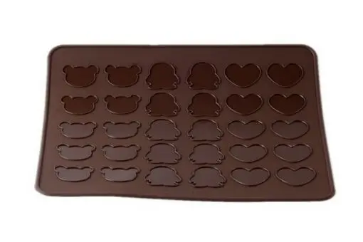 Коврик для выпечки с изображением медведя сердца пингвина макарон 30