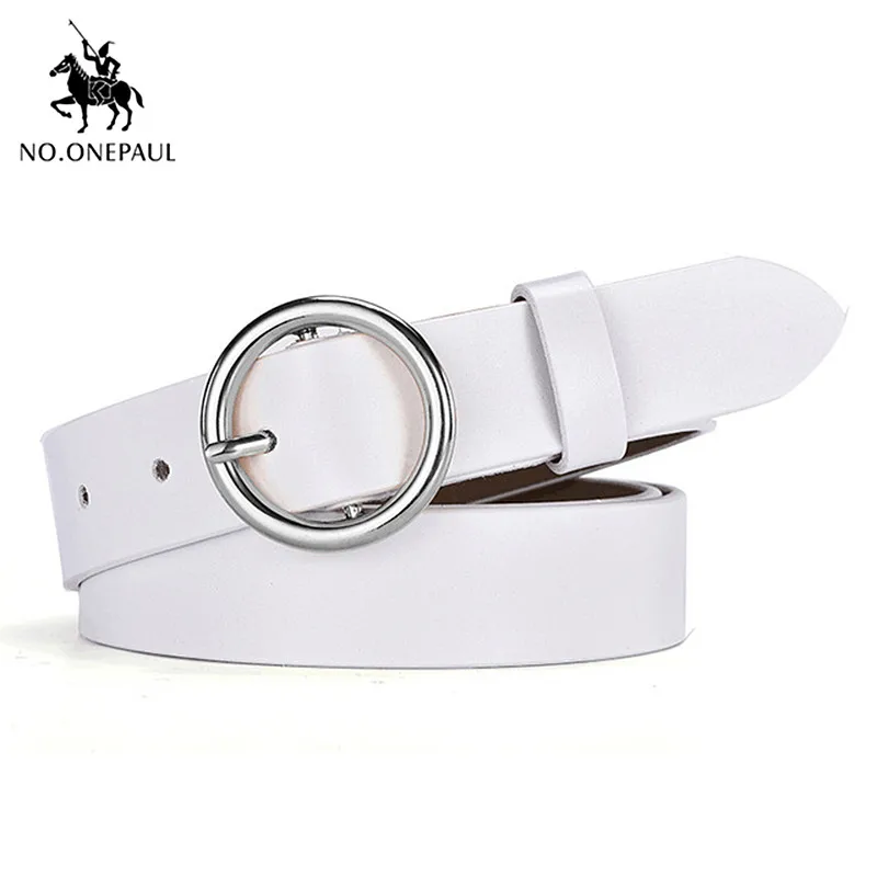 YQ01 white silver NO. ONEPAUL женский ремень Горячая Последняя мода дизайн кольцо Серебряная Пряжка Ретро Простой Панк Дамский металлический для джинсов или платья - Цвет: YQ01 white silver