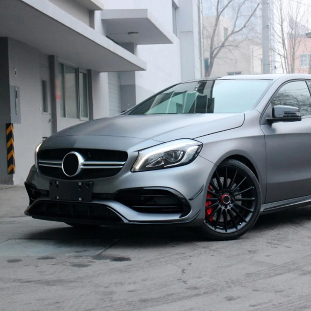 Передний бампер для губ Canards Vents Mercedes Benz W176 A Class A200 A250 A45 AMG Hatchback 2016 Now 9 шт.