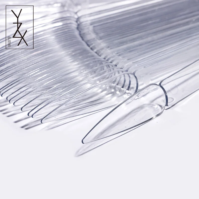YZX Новое поступление 40 шт./упак. акриловые накладные ногти Советы вентилятор длинный острый палец полная карта 4 цвета показ практики дисплей УФ гель Инструмент