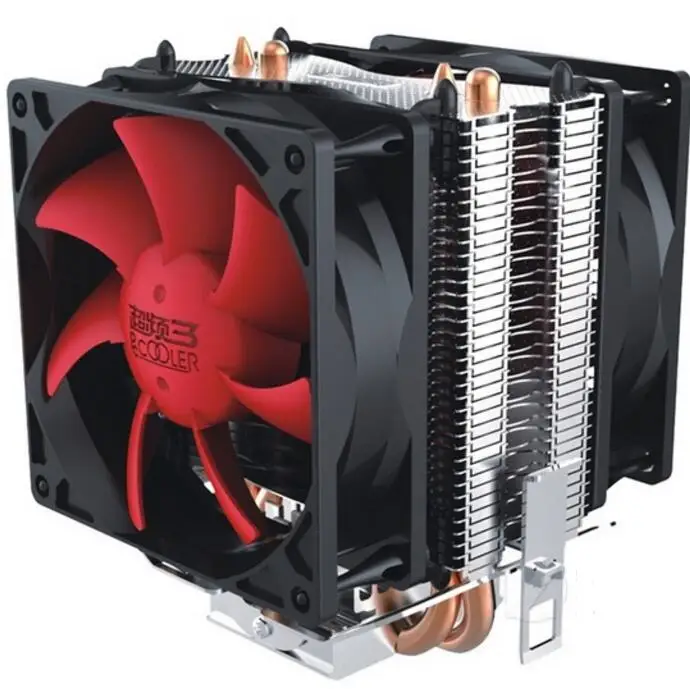 PcCooler 2 heatpipe 8 см вентилятор CPU кулер для Intel LGA 775/1150/1151/1155 для AMD AM2+/AM3/FM1/AM2/939 Вентилятор охлаждения - Цвет лезвия: Dual-fan
