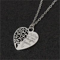 2021 mothers day gift heart shape pendant necklace for women mom retro new hollow carving necklace choker link chain jewelry